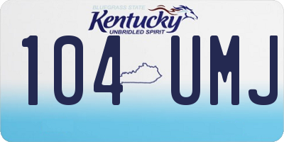 KY license plate 104UMJ