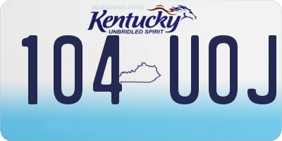 KY license plate 104UOJ