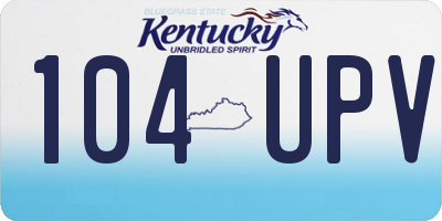 KY license plate 104UPV