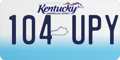 KY license plate 104UPY