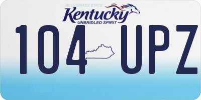 KY license plate 104UPZ
