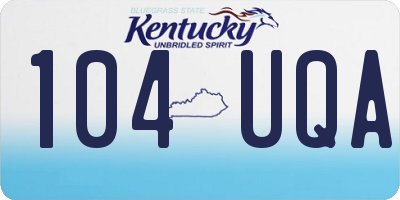 KY license plate 104UQA