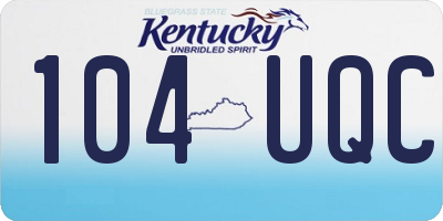 KY license plate 104UQC