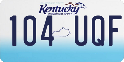 KY license plate 104UQF