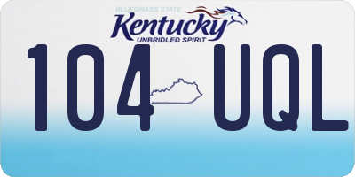 KY license plate 104UQL