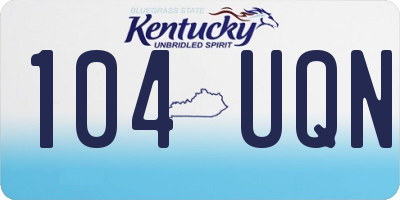KY license plate 104UQN