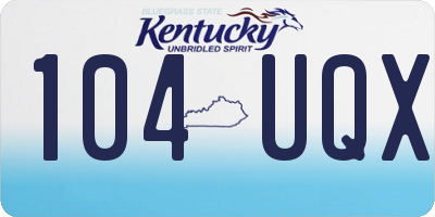 KY license plate 104UQX