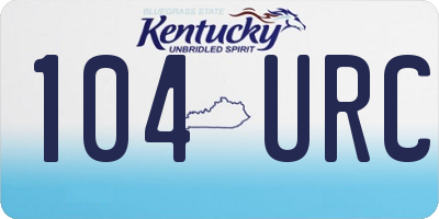 KY license plate 104URC