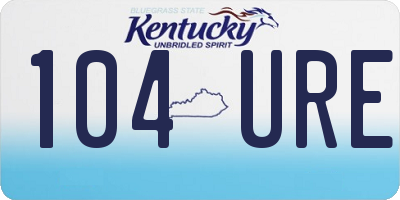 KY license plate 104URE