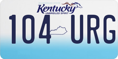KY license plate 104URG
