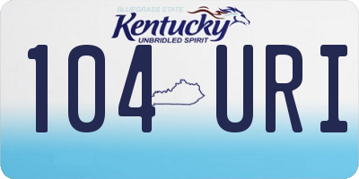 KY license plate 104URI