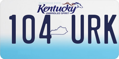KY license plate 104URK