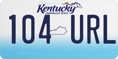 KY license plate 104URL