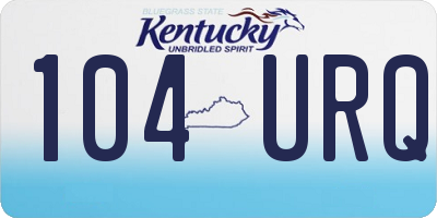 KY license plate 104URQ