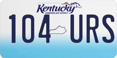 KY license plate 104URS