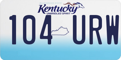 KY license plate 104URW