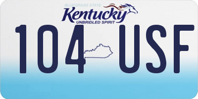 KY license plate 104USF