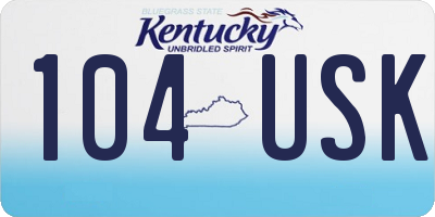 KY license plate 104USK