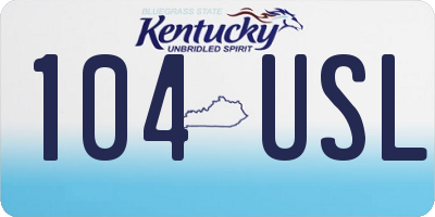 KY license plate 104USL
