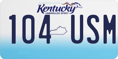 KY license plate 104USM
