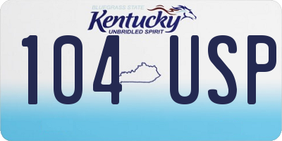 KY license plate 104USP