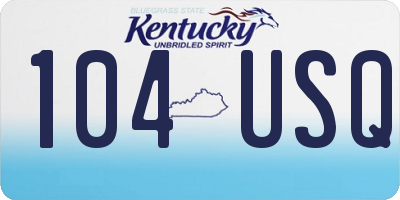 KY license plate 104USQ
