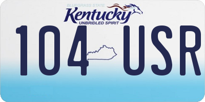 KY license plate 104USR
