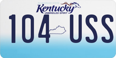KY license plate 104USS