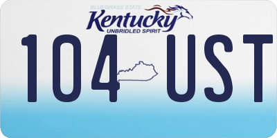 KY license plate 104UST