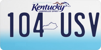 KY license plate 104USV