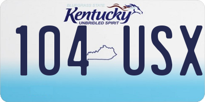 KY license plate 104USX