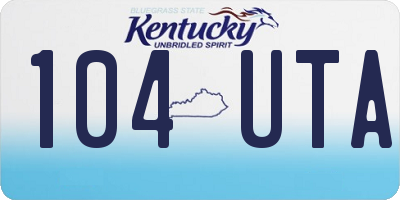 KY license plate 104UTA