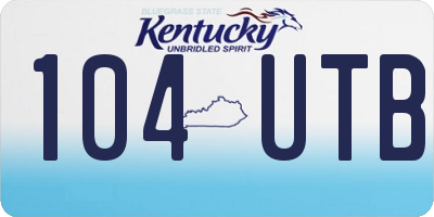 KY license plate 104UTB