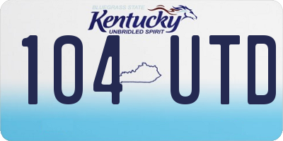 KY license plate 104UTD