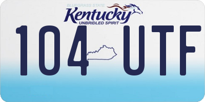 KY license plate 104UTF
