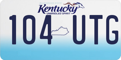 KY license plate 104UTG