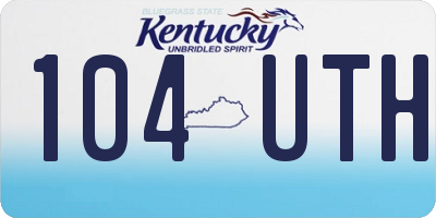 KY license plate 104UTH