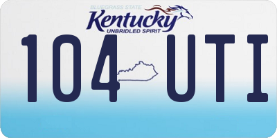 KY license plate 104UTI