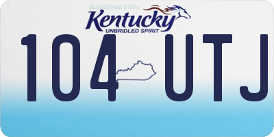KY license plate 104UTJ
