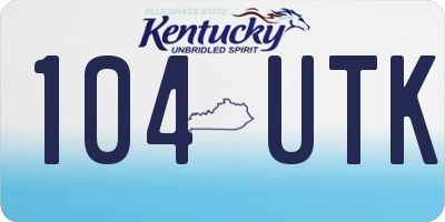KY license plate 104UTK