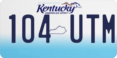 KY license plate 104UTM