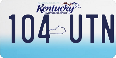 KY license plate 104UTN
