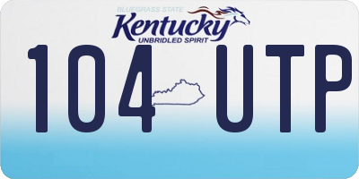 KY license plate 104UTP
