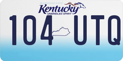 KY license plate 104UTQ