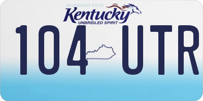 KY license plate 104UTR
