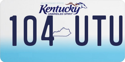 KY license plate 104UTU