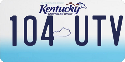 KY license plate 104UTV
