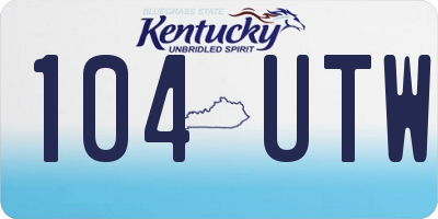 KY license plate 104UTW