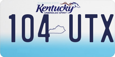KY license plate 104UTX