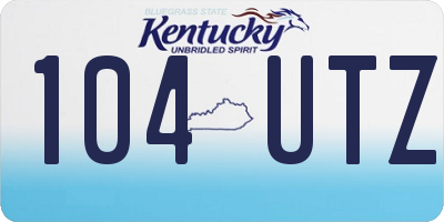 KY license plate 104UTZ